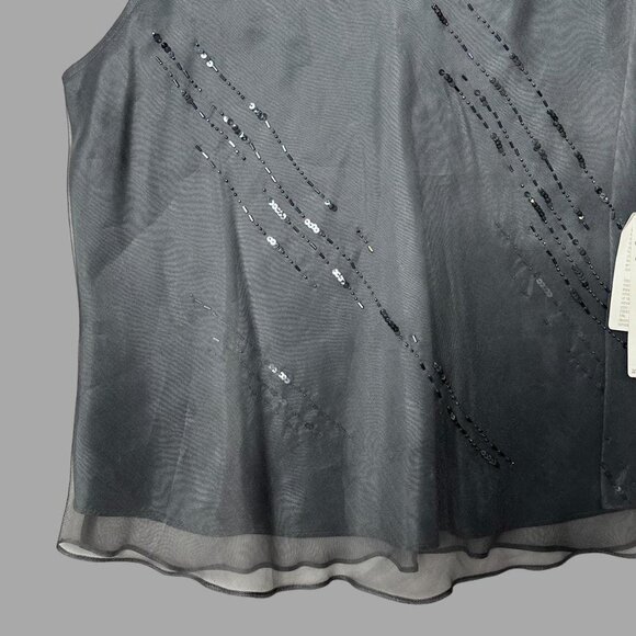 2000s silk beaded ethereal whimsigoth chiffon layered tank top NWT Jones & Co XL - Picture 5 of 8